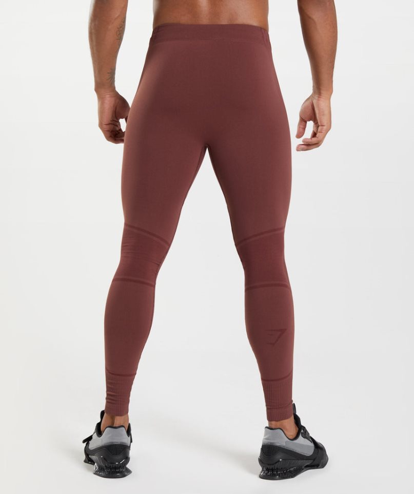 Men's Gymshark 315 Seamless Leggings Burgundy | CA N831DA